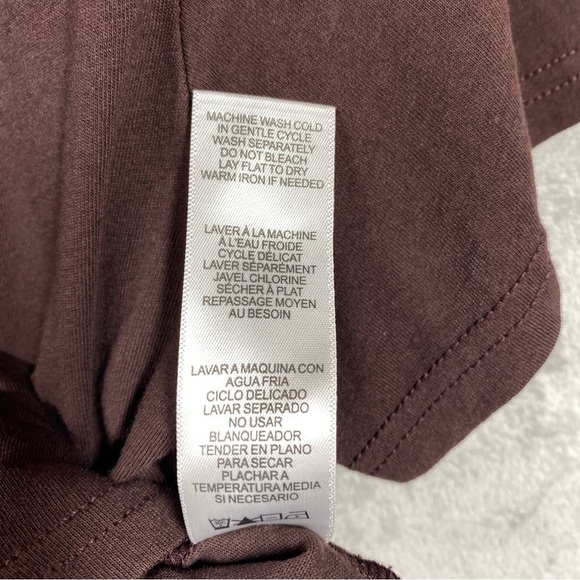 Frame Padded Shoulder Tee in Mahogany Pleated Womens Size S - Picture 8 of 8